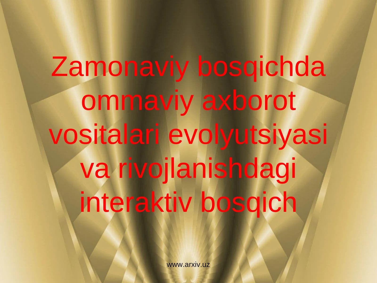 Zamonaviy bosqichda ommaviy axborot vositalari evolyutsiyasi va rivojlanishdagi interaktiv bosqich