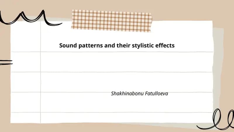 Sound patterns and their stylistic effects
