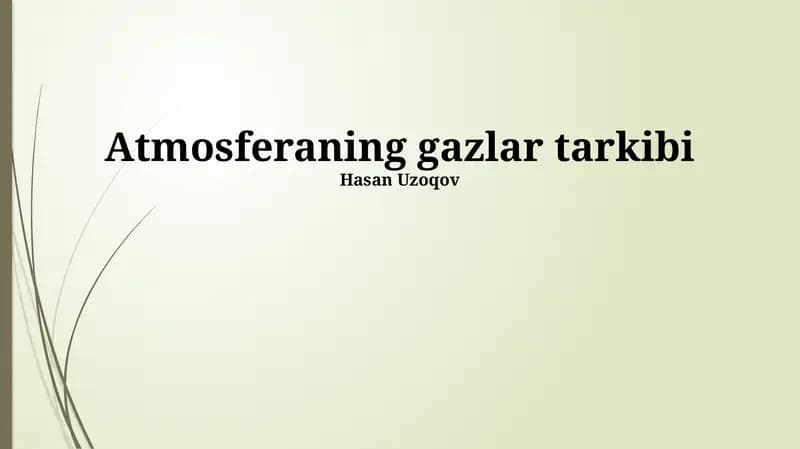 Atmosferaning gazlar tarkibi
