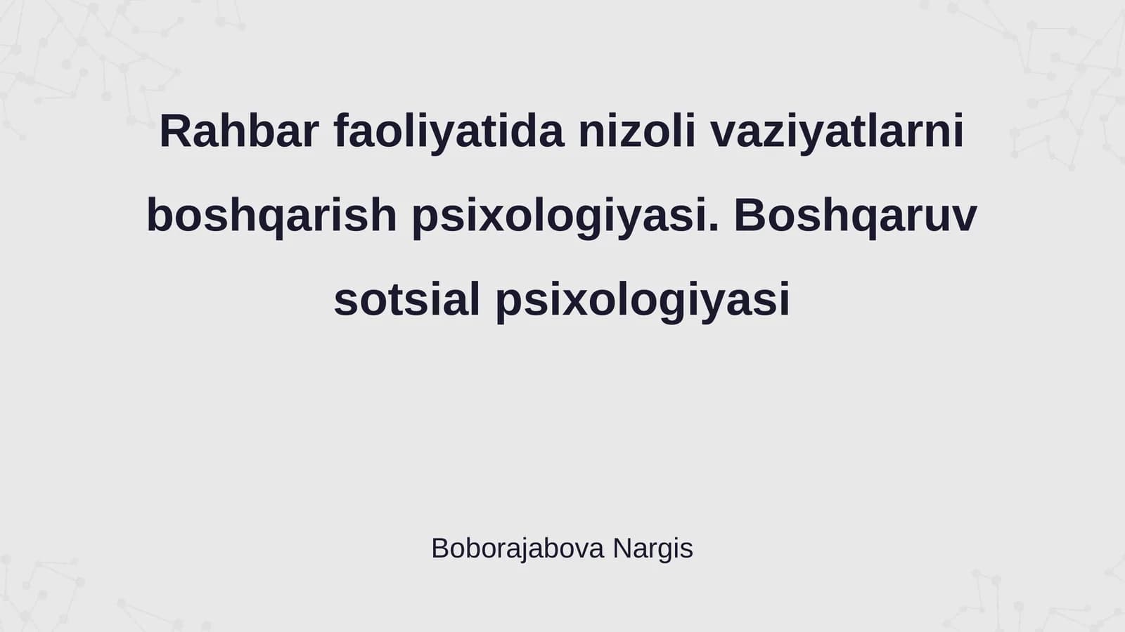 Rahbarlik va Nizoli Vaziyatlar
