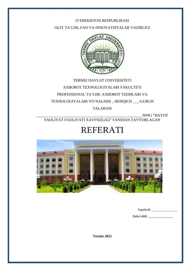 MEHNAT FAOLIYAT JARAYONIDA ERGONOMIKANING ROLI