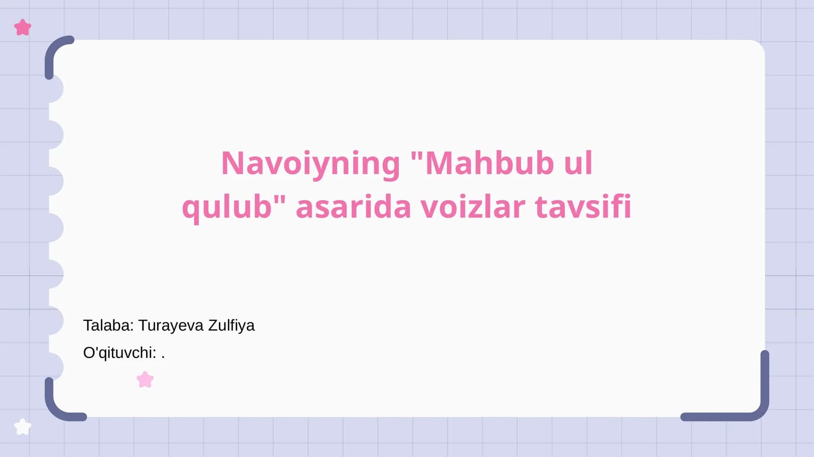 Navoiyning "Mahbub ul qulub" asarida voizlar tavsifi