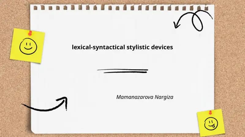Lexical-Syntactical Stylistic Devices