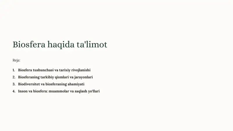 Biosfera haqida ta'limot