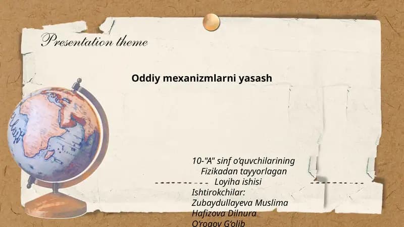 Oddiy mexanizmlarni yasash