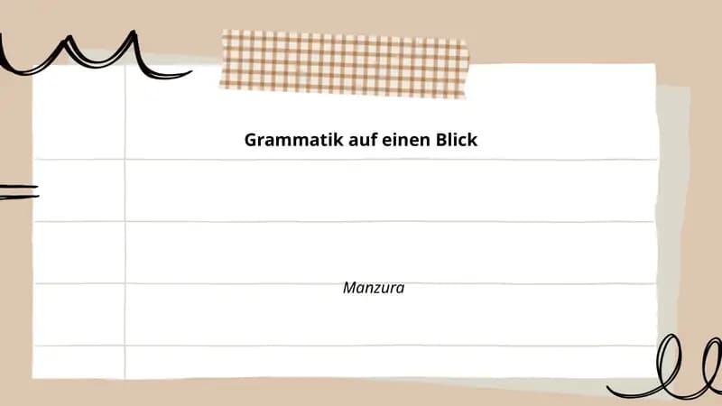 Grammatik auf einen Blick