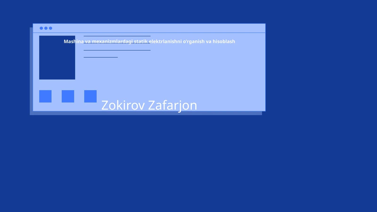Mashina va mexanizmlardagi statik elektrlanishni o’rganish va hisoblash