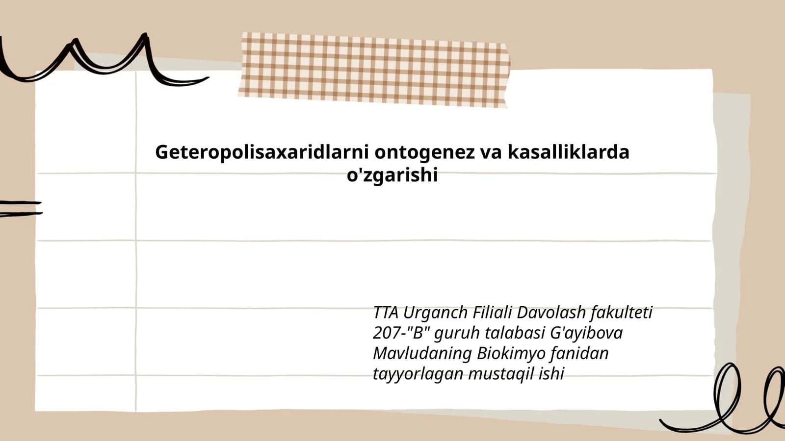 Geteropolisaxaridlarni ontogenez va kasalliklarda o'zgarishi