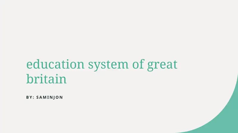 Educational System of Great Britain