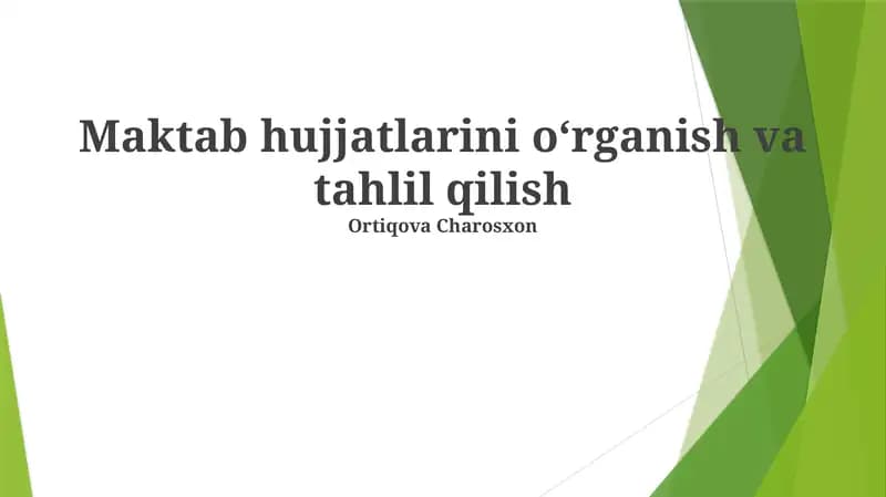 Huquqiy hujjatlarni tahlil qilish