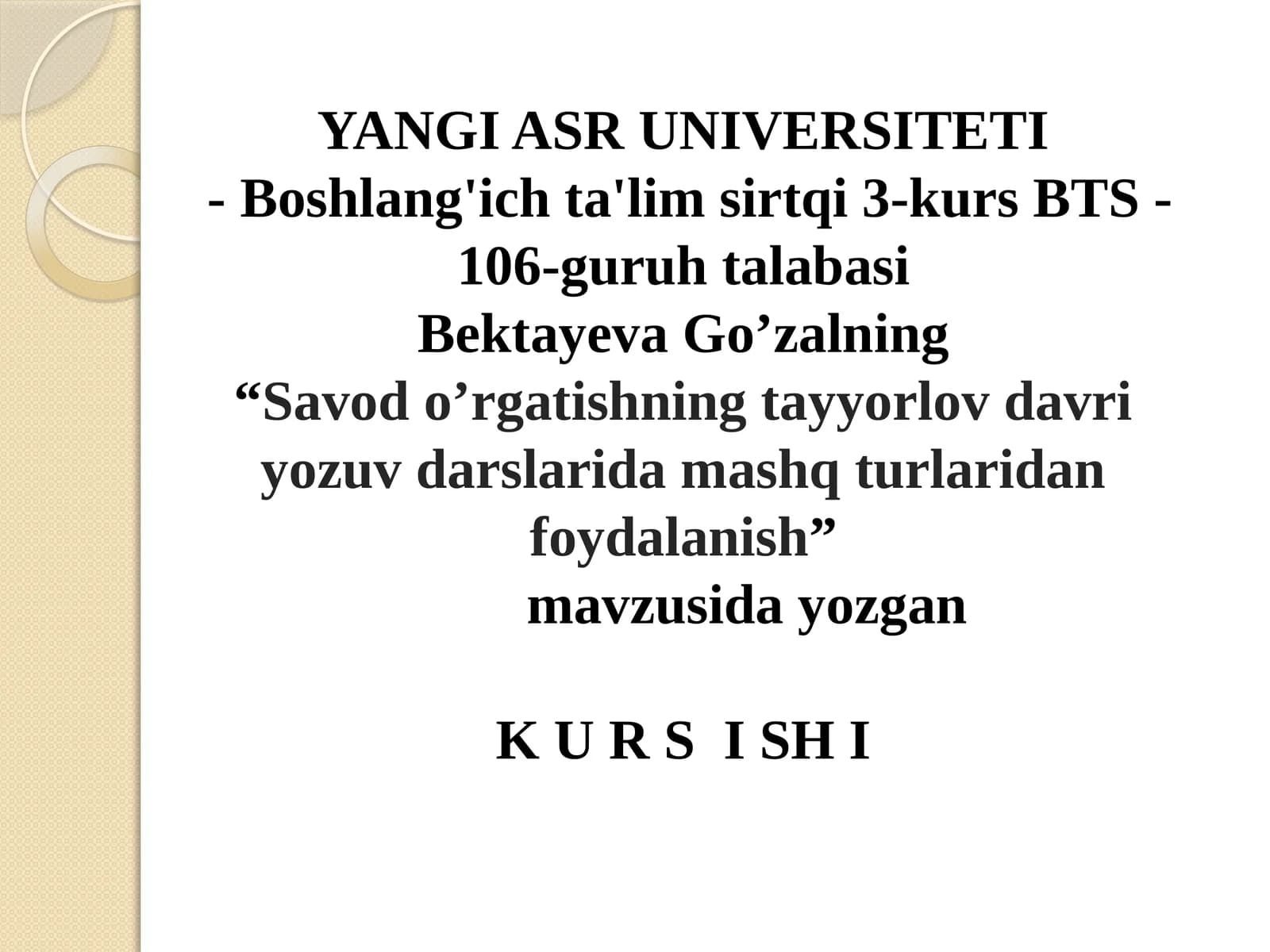 Savodo’rgatishning tayyorlov davriy o‘zuv-darslarida mashq turlaridan foydalanish