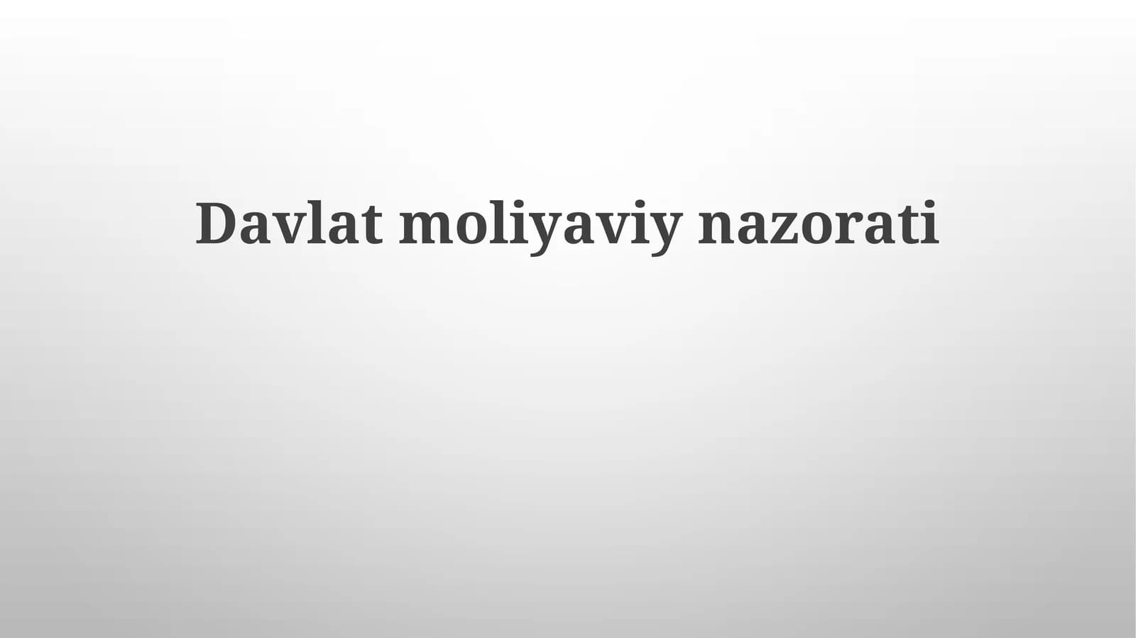 Davlat moliyaviy nazorati