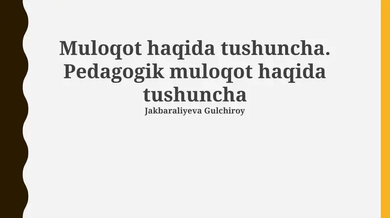 Pedagogik aloqaning mohiyati