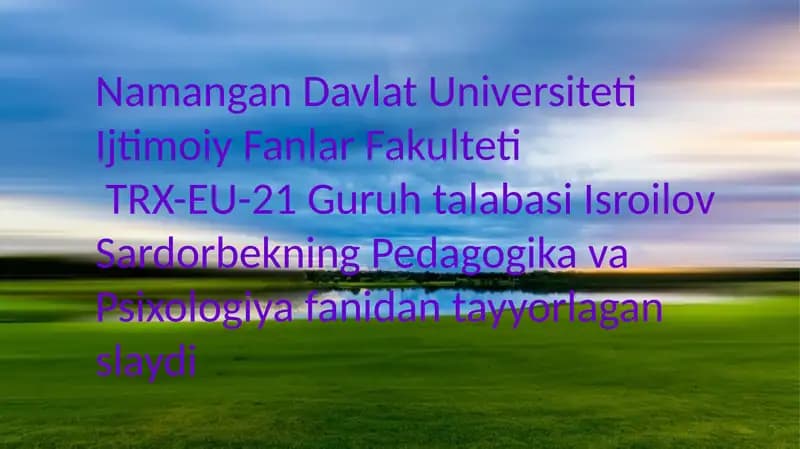 Sezgi haqida umumiy tushuncha va uning nеrffiziologik asoslari