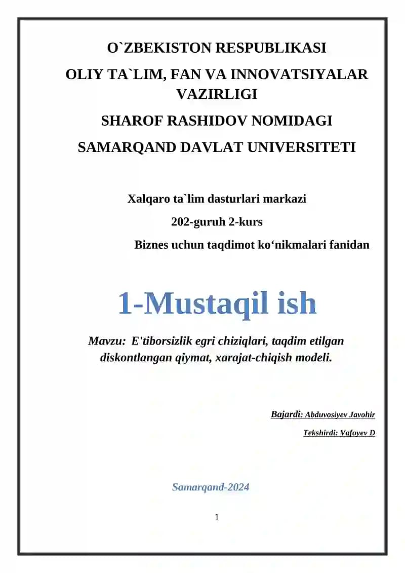 Biznes uchun taqdimot ko‘nikmalari fanidan