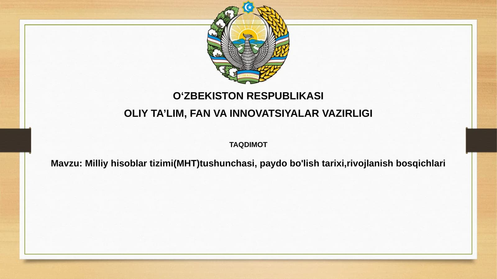 Milliy hisoblar tizimi (MHT)