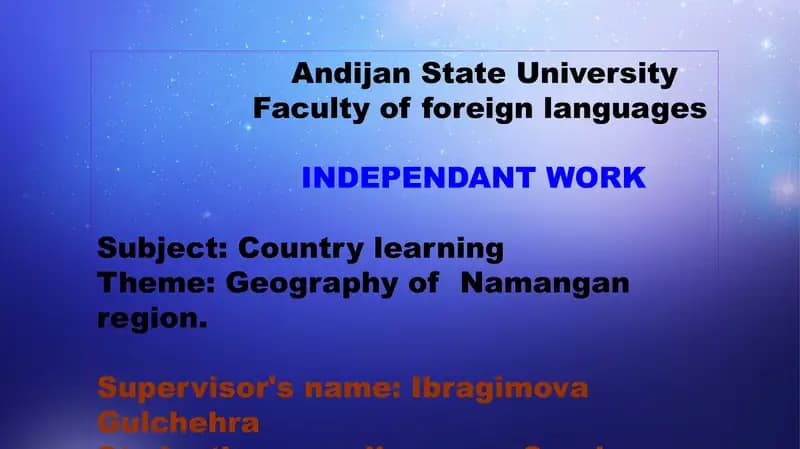 Geography of Namangan region