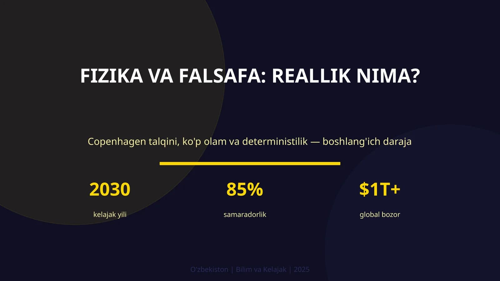 FIZIKA VA FALSAFA: REALLIK NIMA?