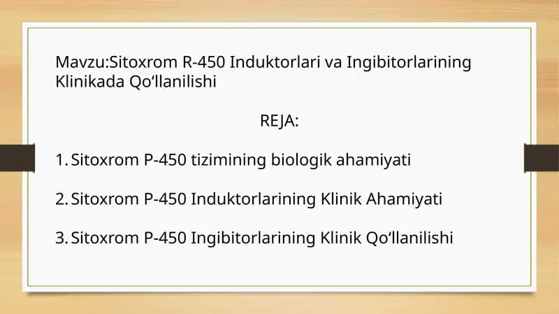 Sitoxrom R-450 Induktorlari va ingibitorlarining klinikada qo‘llanilishi