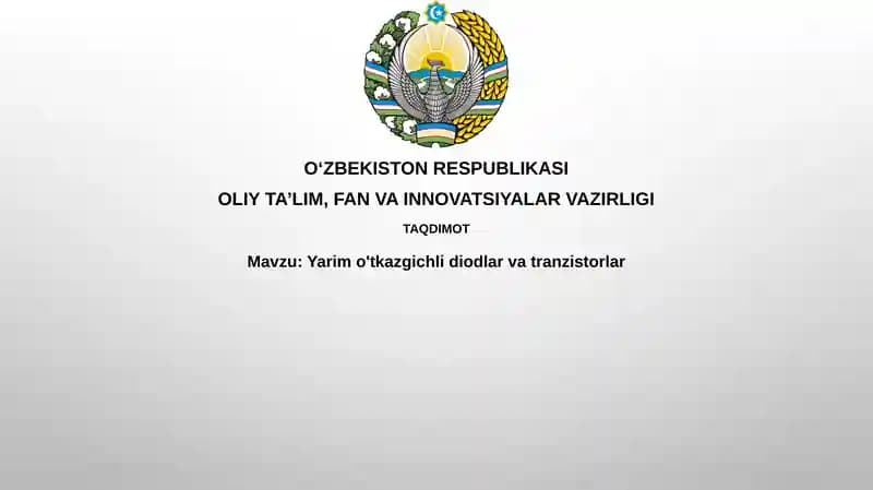Yarimo'tkazgichlidiodlarvatranzistorlar