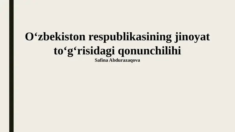 Jinoyat-protsessual Qonunchilik