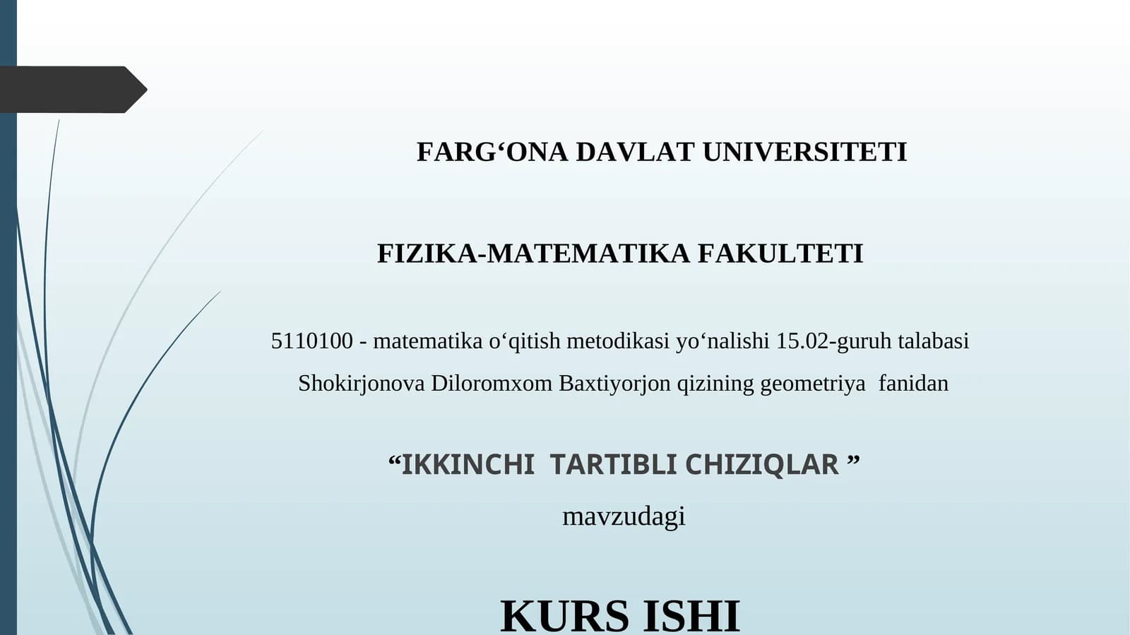 IKKINCHITARTIBLICHIZIQLAR