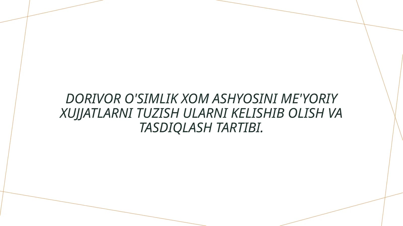 O'simlik xom ashyosi uchun hujjatlarni tayyorlash