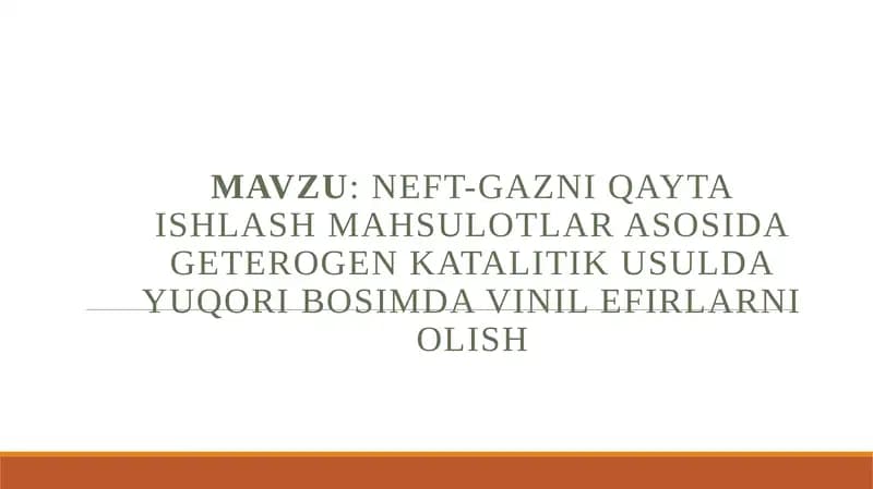 Murakkab vinil efiri sintezi