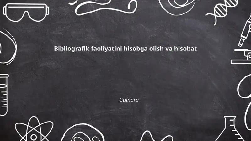 Bibliografik faoliyatni hisobga olishning tamoyillari