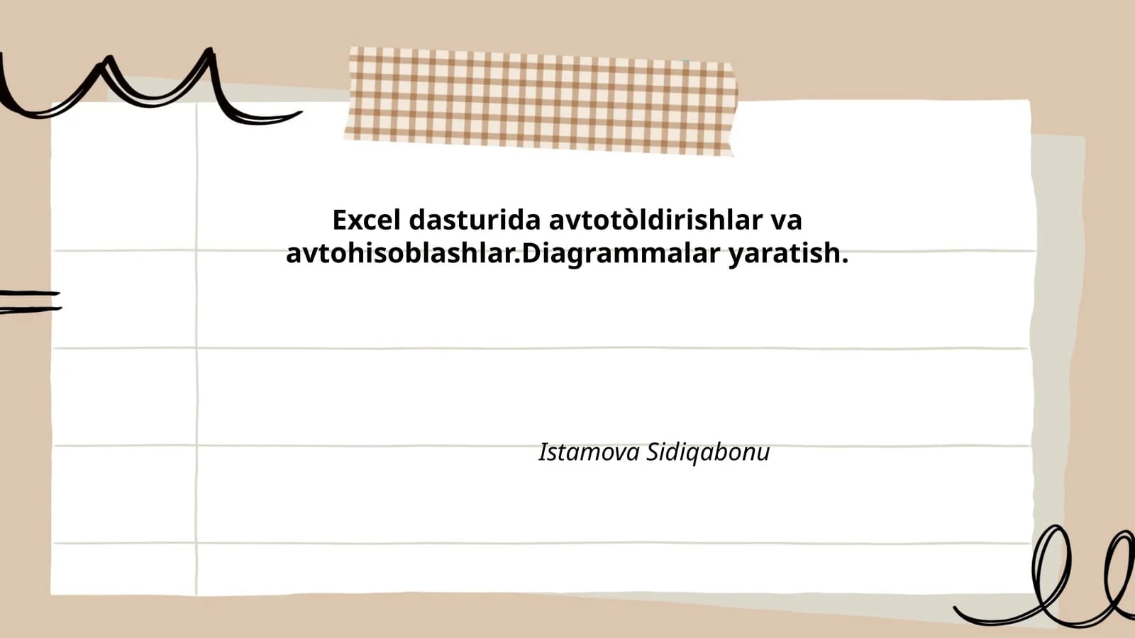 Excel dasturida avtotoldirishlar va avtohisoblashlar