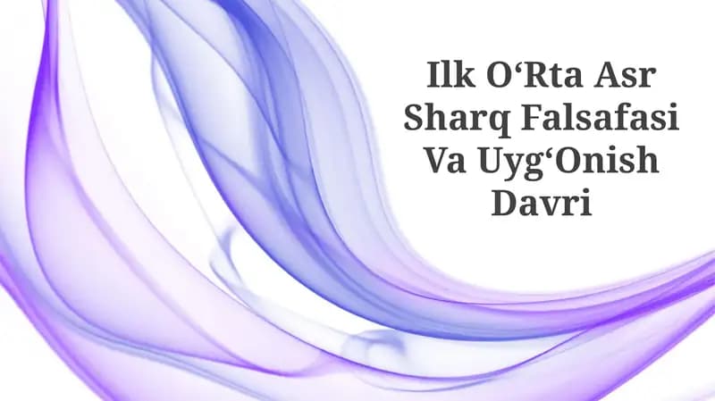 Ilk OʻRta Asr Sharq Falsafasi Va UygʻOnish Davri