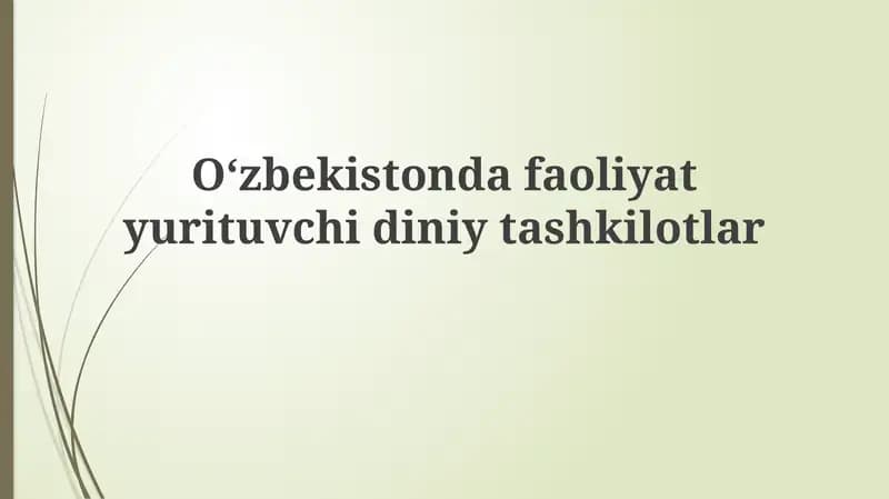O'zbekistondagi faoliyat yurituvchi diniy tashkilotlar