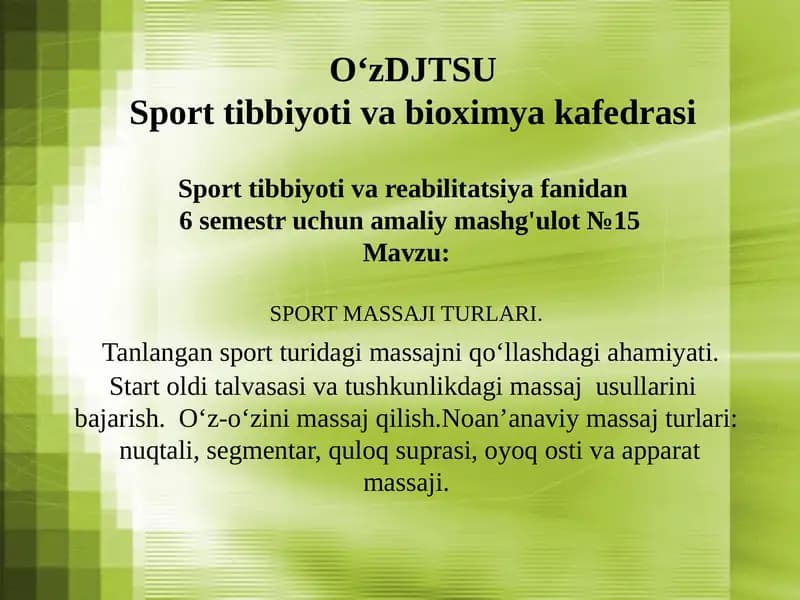 6semestr uchun amaliy mashg'ulot №15