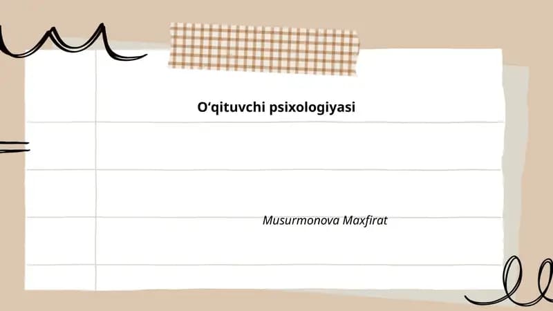 Oʻqituvchi psixologiyasi