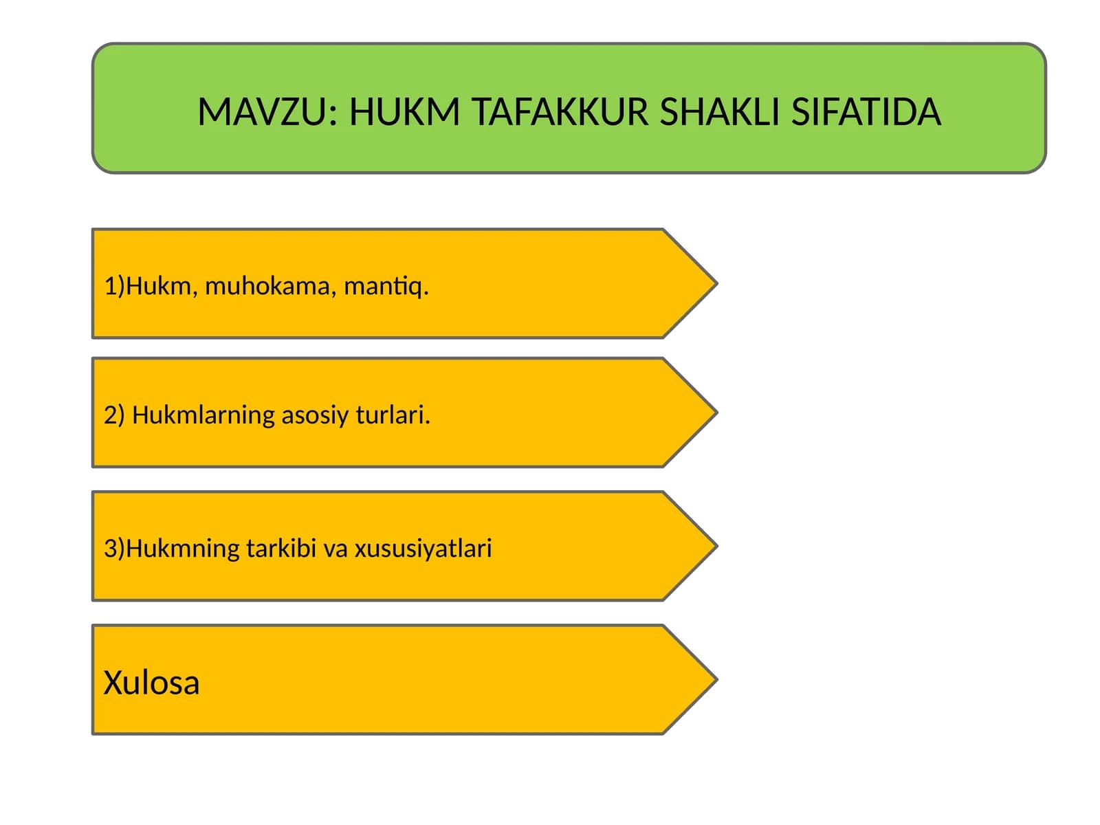 HUKM TAFAKKUR SHAKLI SIFATIDA