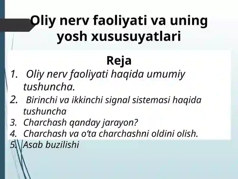 Oliy nerv faoliyati