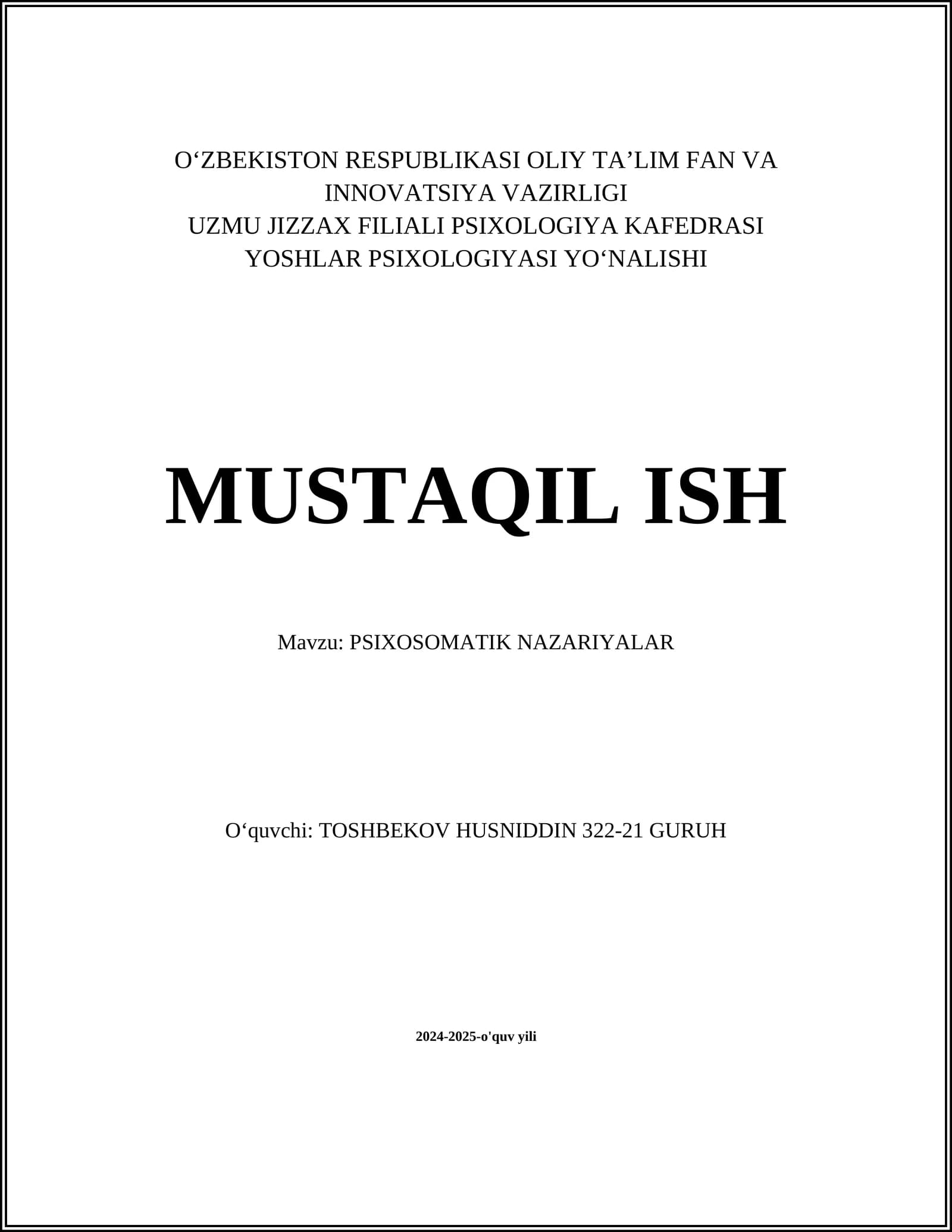 PSIXOSOMATIK NAZARIYALAR