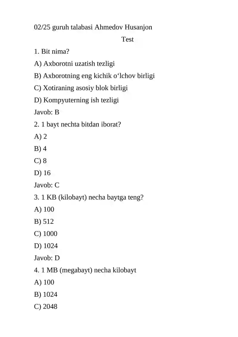 informatika test