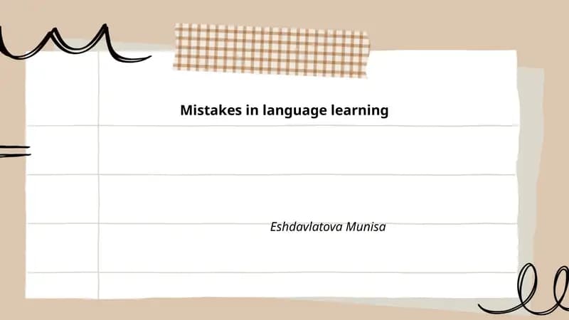 Mistakes in language learning