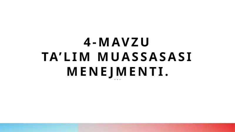 Ta’lim muassasasi menejmenti