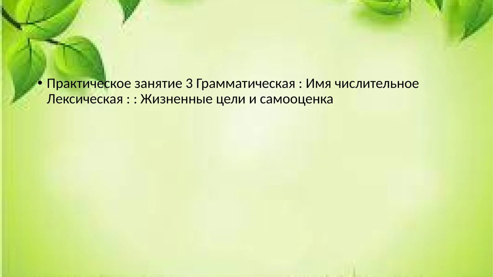 Практическое занятие 3 Грамматическая