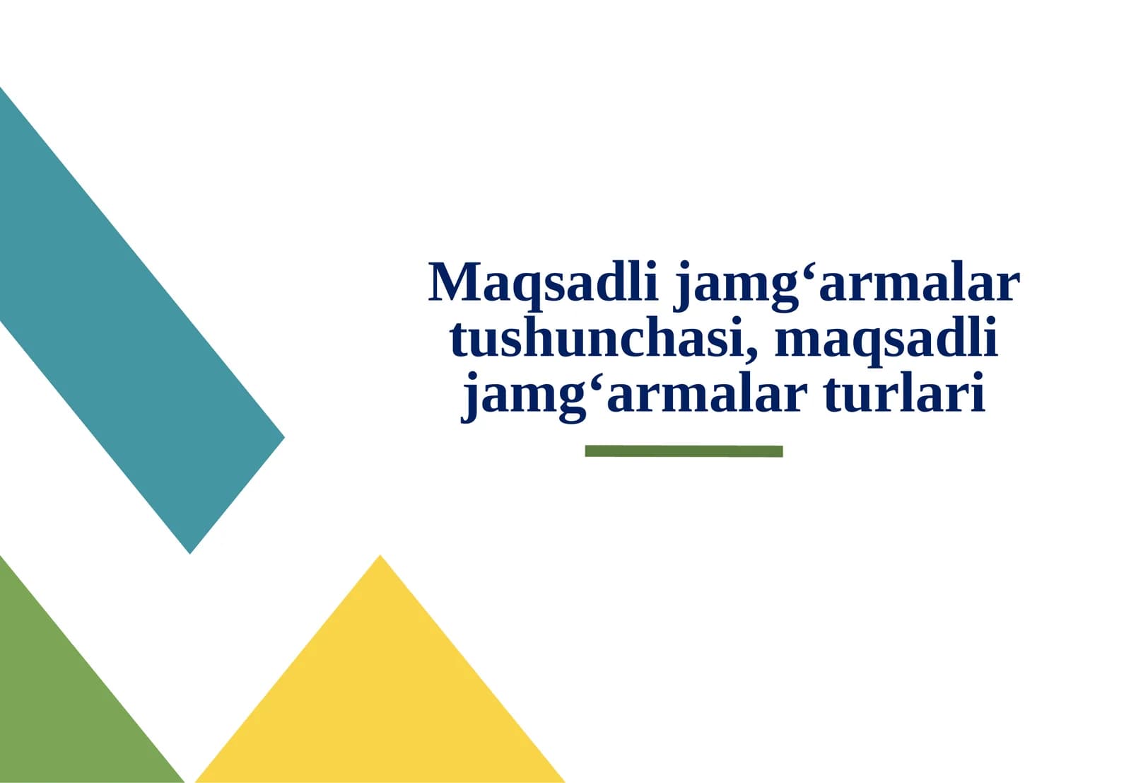 Maqsadli jamoalar tushunchasi, maqsadli jamoalar turlari