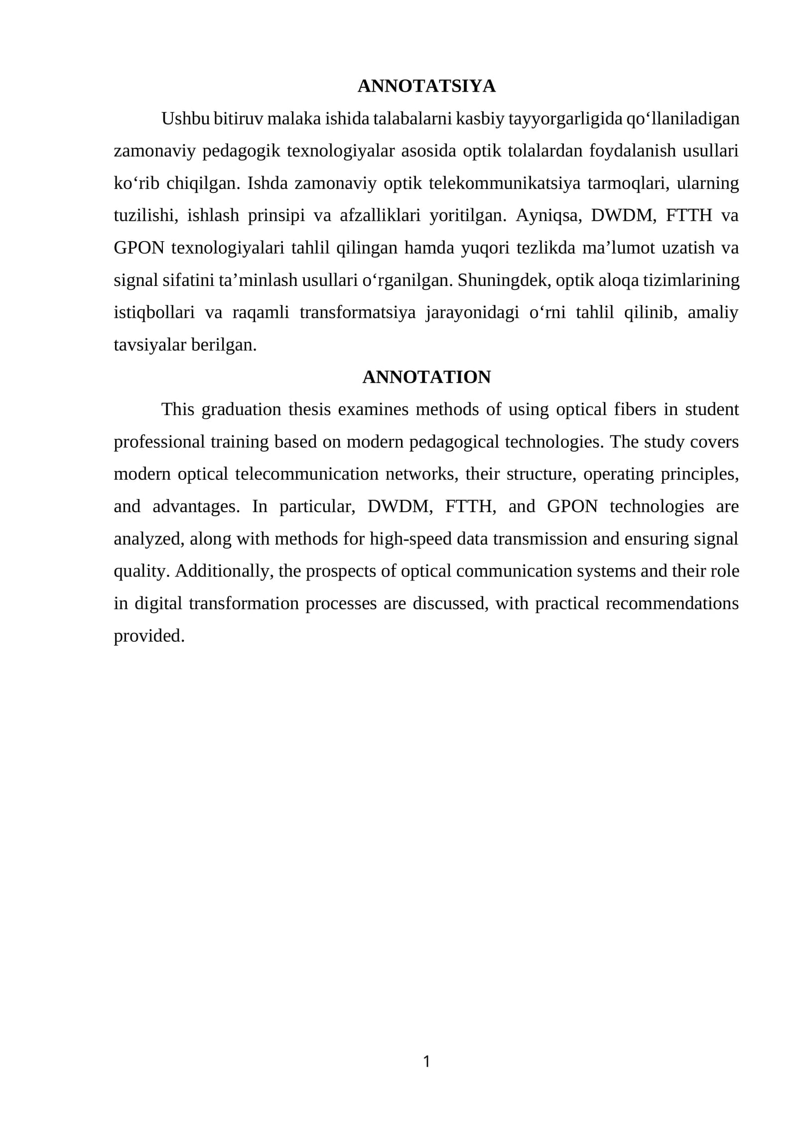 Axborotni kiriptografik ximoyalashning usullari Bitiruv malaka ishi