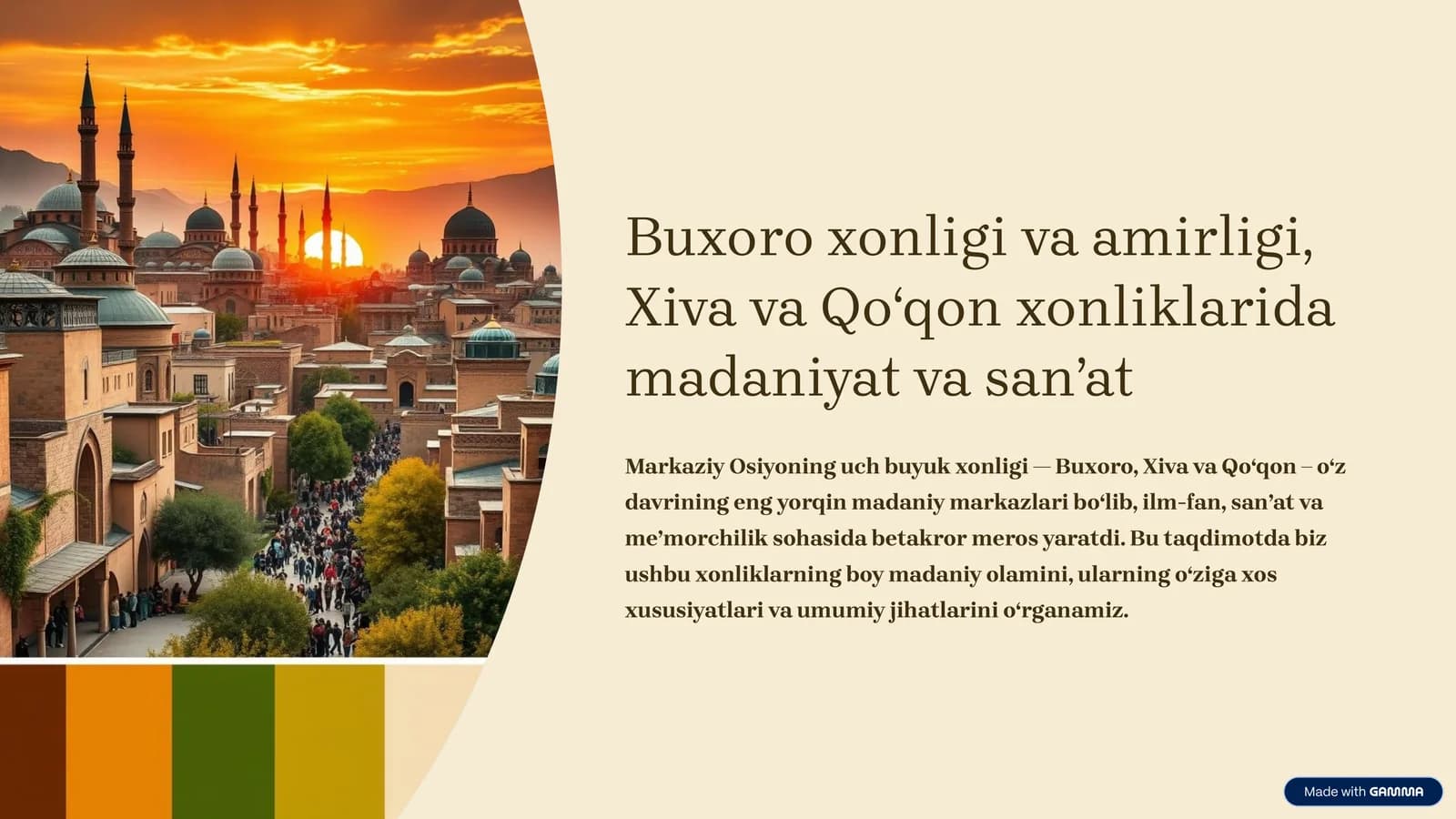 Buxoro xonligi va amirligi, Xiva va Qoʻqon xonliklarida madaniyat va sanʼat