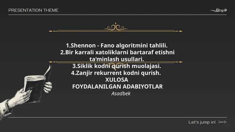 Shennon - Fano algoritmini tahlili