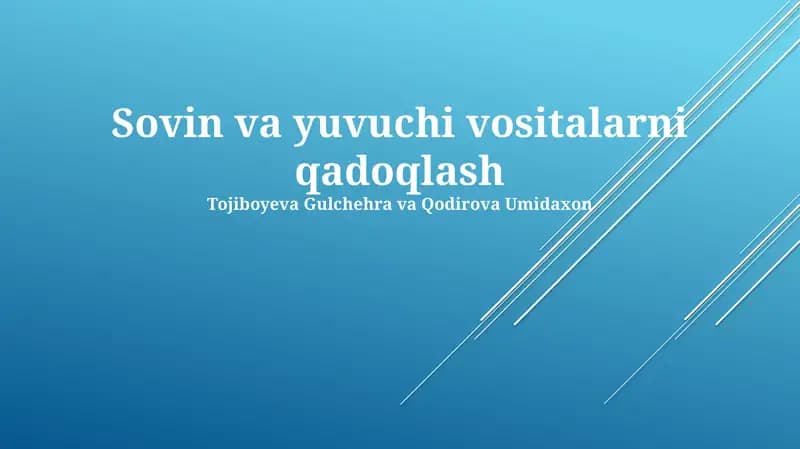 Sovin va yuvuchi vositalarni qadoqlash