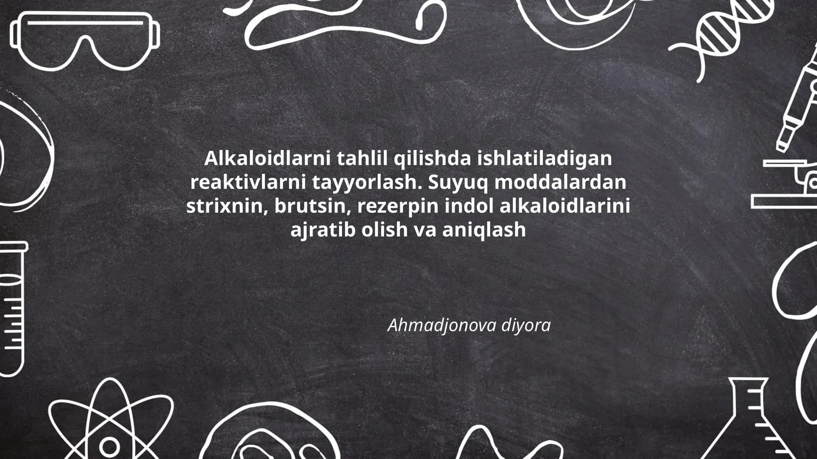 Alkaloidlarni tahlil qilishda ishlatiladigan reaktivlar
