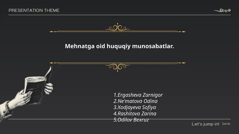 Mehnatga oid huquqiy munosabatlar