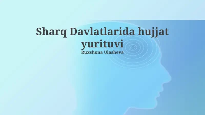Sharq Davlatlarida hujjat yurituvi