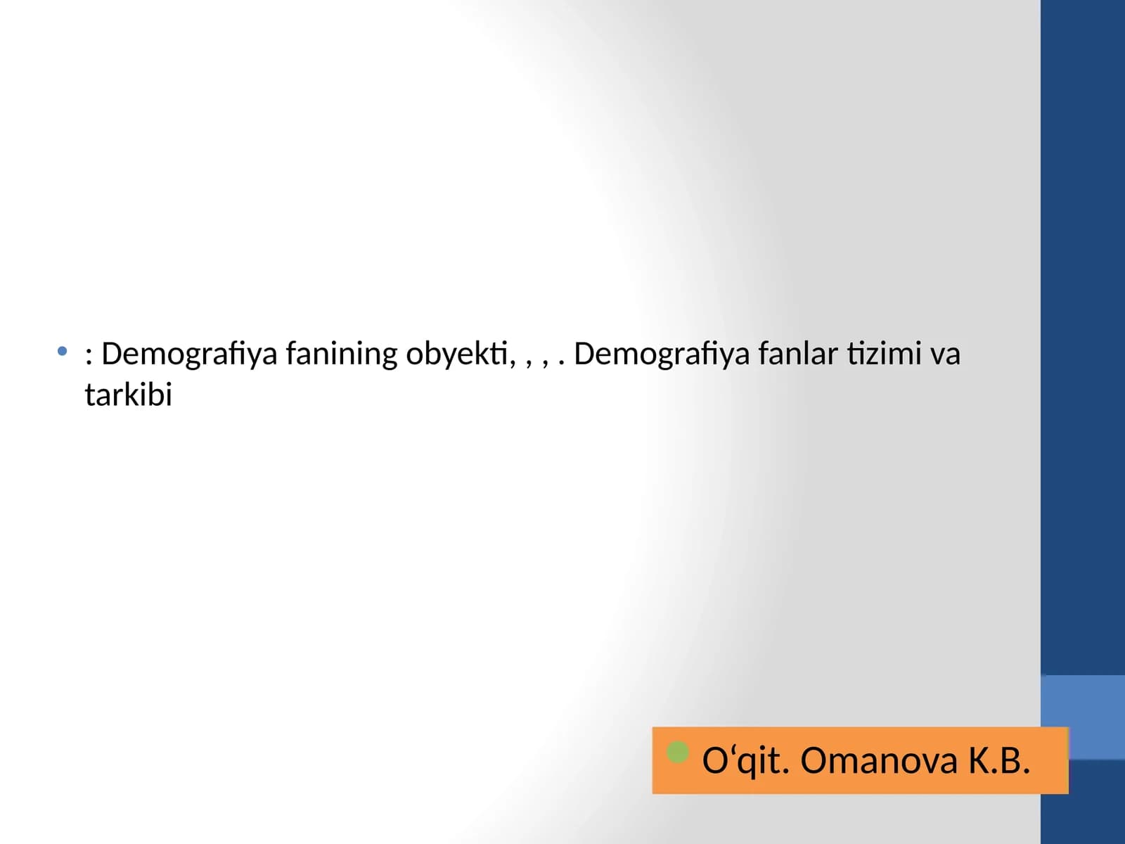 Demografiya fanlar tizimi va tarkibi